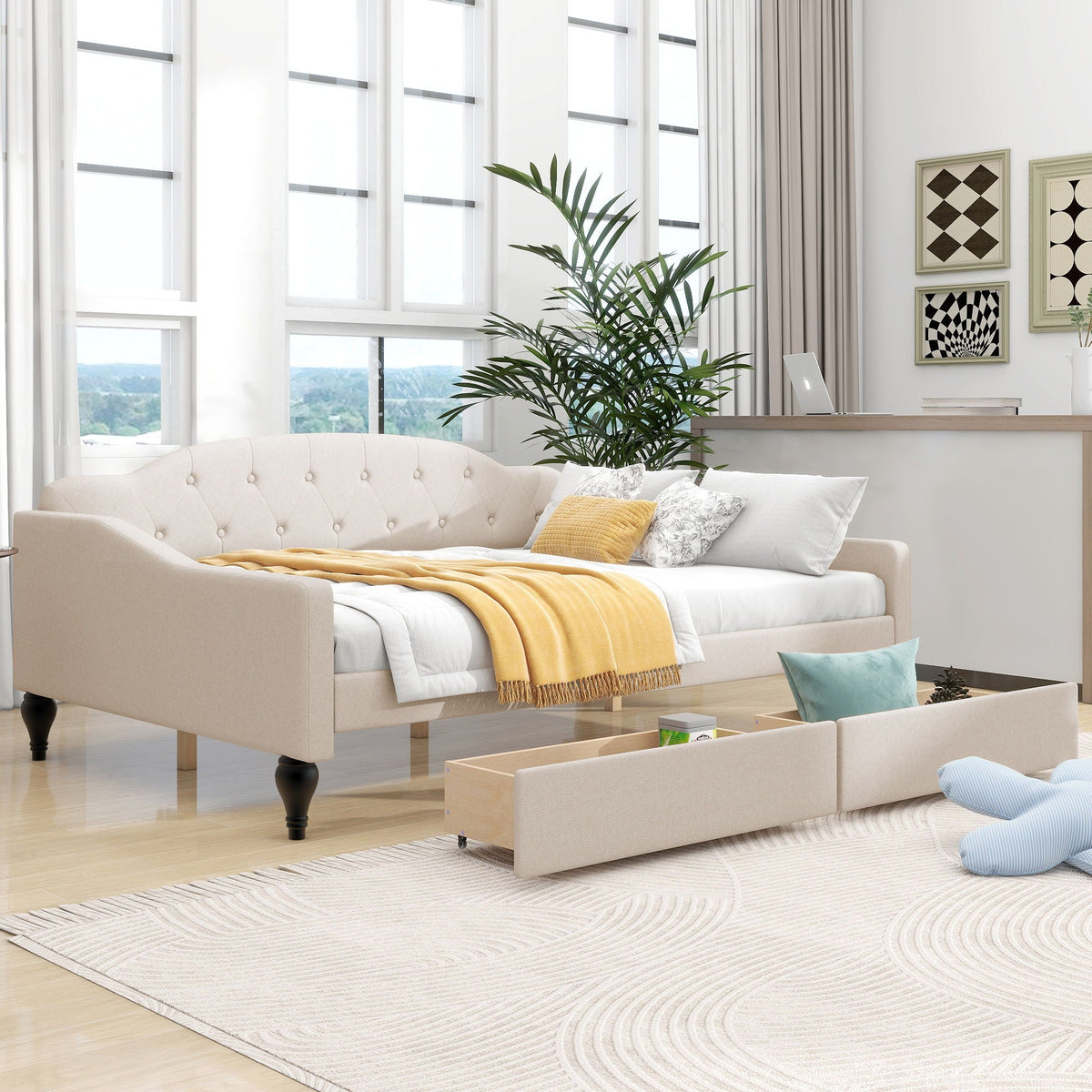 Upholstered Tufted Daybed