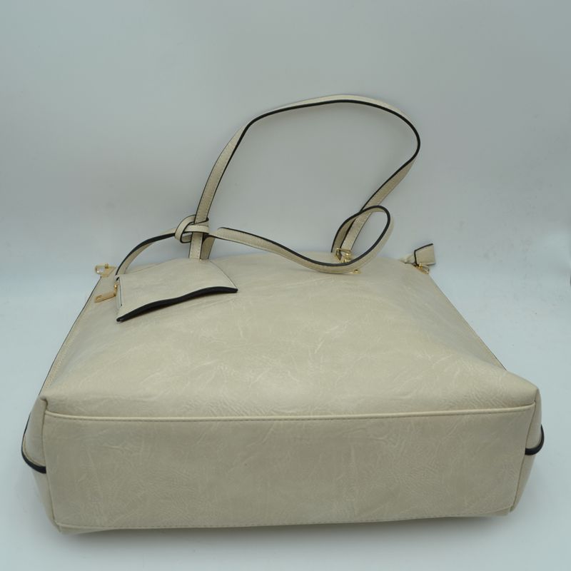 Soft Faux Leather Tote Handbag With Wallet