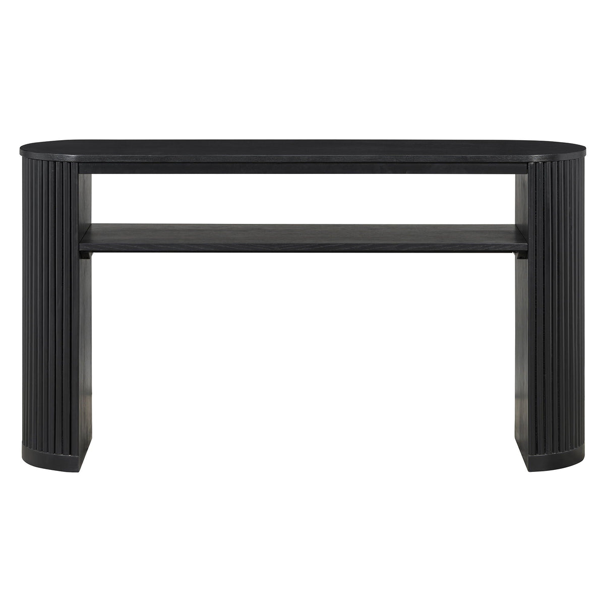 Console Table With Fluted Legs, Open Shelf