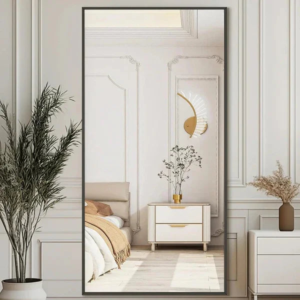 MELOMOIR Rectangular Oversized Floor Mirror – 72"/81" Full Length Black | Free Shipping