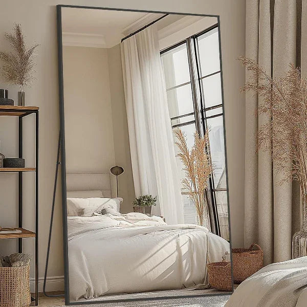 MELOMOIR Rectangular Oversized Floor Mirror – 72"/81" Full Length Black | Free Shipping