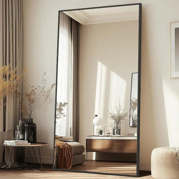 MELOMOIR Rectangular Oversized Floor Mirror – 72"/81" Full Length Black | Free Shipping