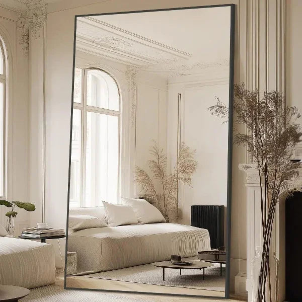MELOMOIR Rectangular Oversized Floor Mirror – 72"/81" Full Length Black | Free Shipping