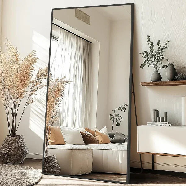 MELOMOIR Rectangular Oversized Floor Mirror – 72"/81" Full Length Black | Free Shipping