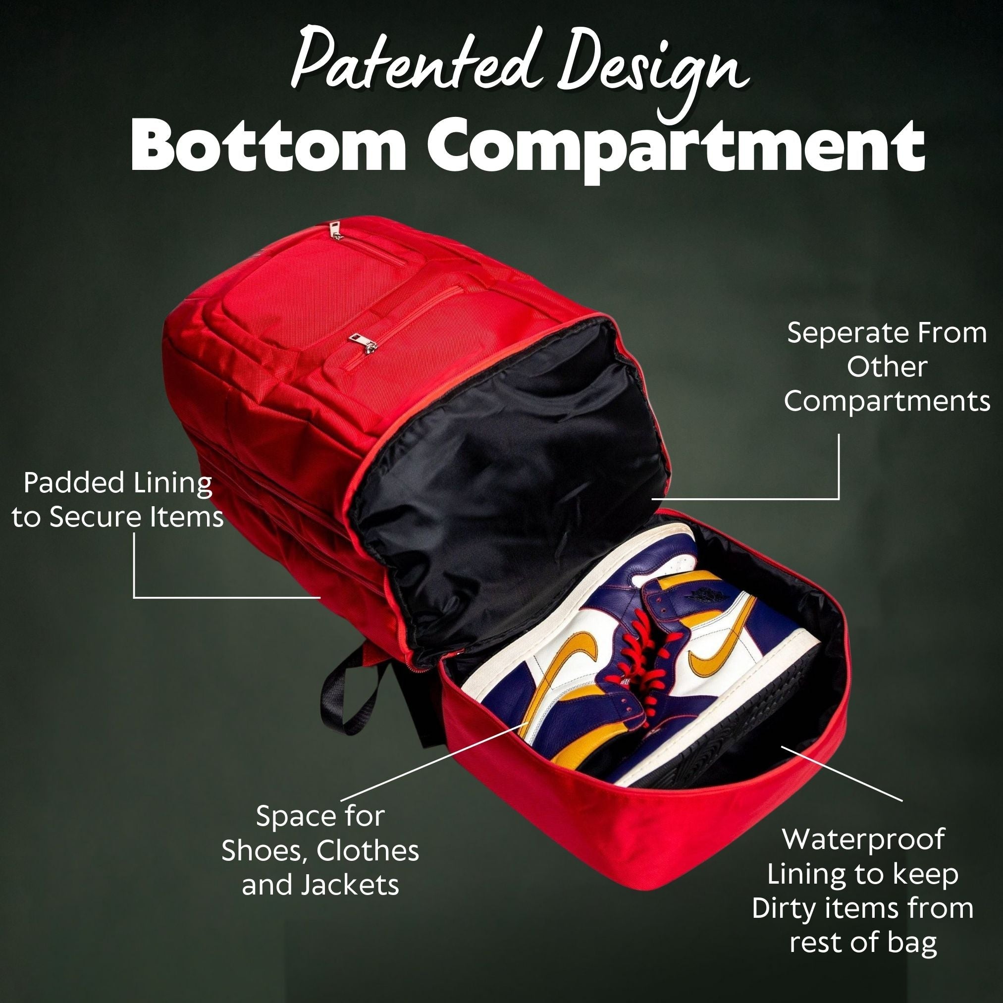 Red Leather Luxury Carry-On Patented Backpack (Only 300 Made)