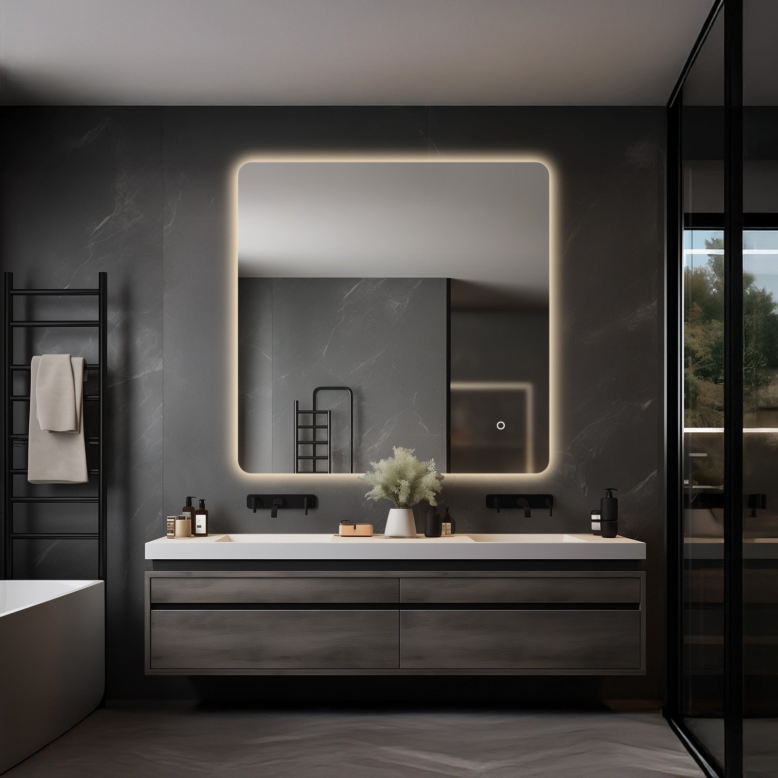 Corona Frameless LED Mirror – Backlit, Anti-Fog, Dimmable