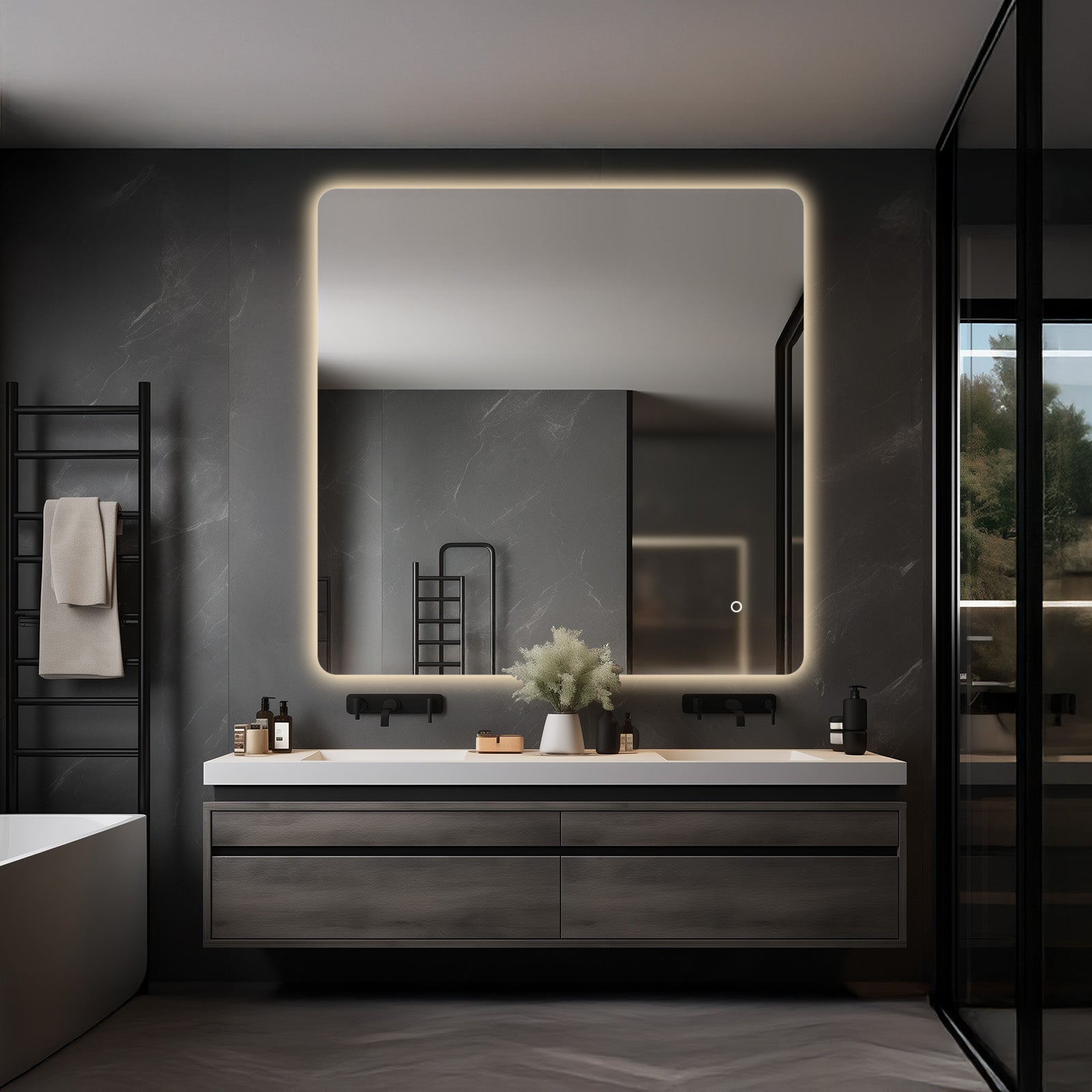 Corona Frameless LED Mirror – Backlit, Anti-Fog, Dimmable