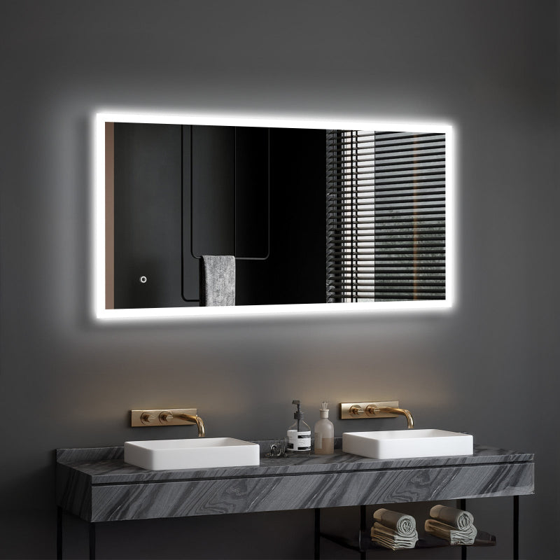 Lyra Modern LED Mirror – Acrylic Frame, Anti-Fog, Dimmable