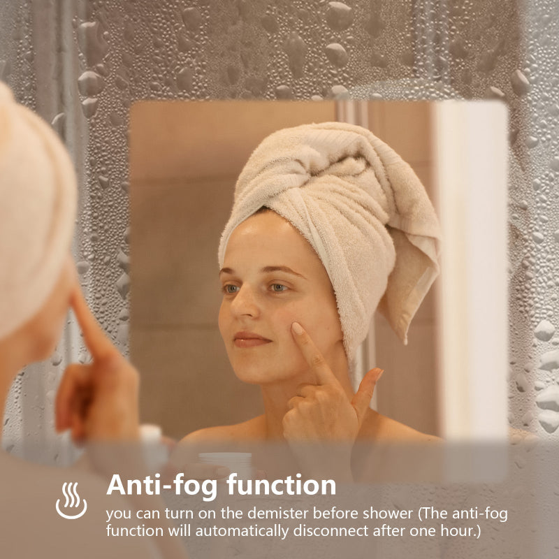 Lyra Modern LED Mirror – Acrylic Frame, Anti-Fog, Dimmable