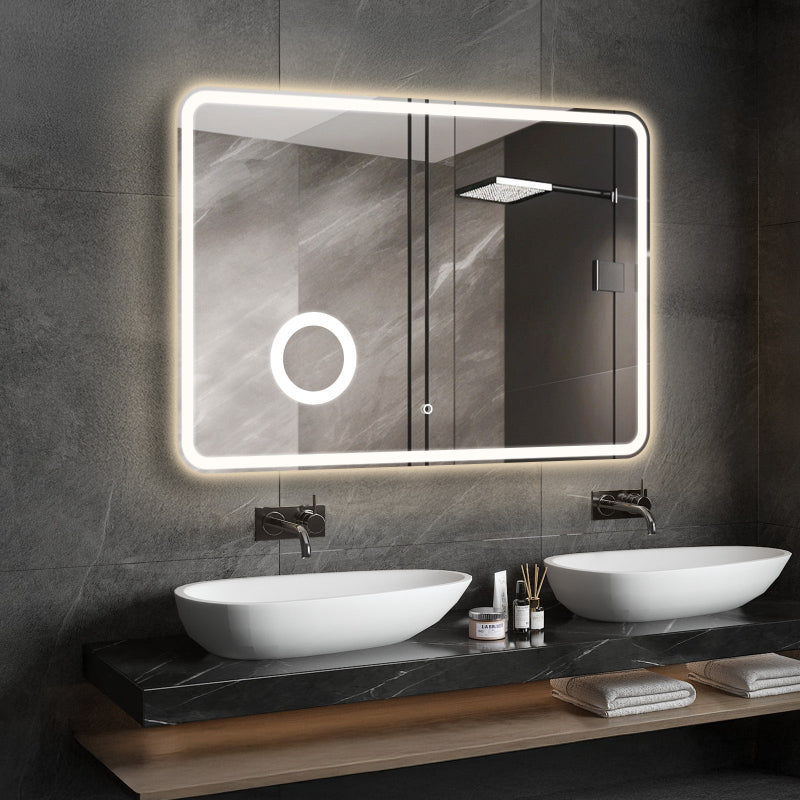 Crater II LED Bathroom Mirror | Anti-Fog, 3X Magnification