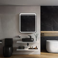 Mirrorons Medicine Cabinet with LED Lights, Rectangle, 28 x 24 Inch, Defogger, 3-Color Mode, Dimmer, Matte Black