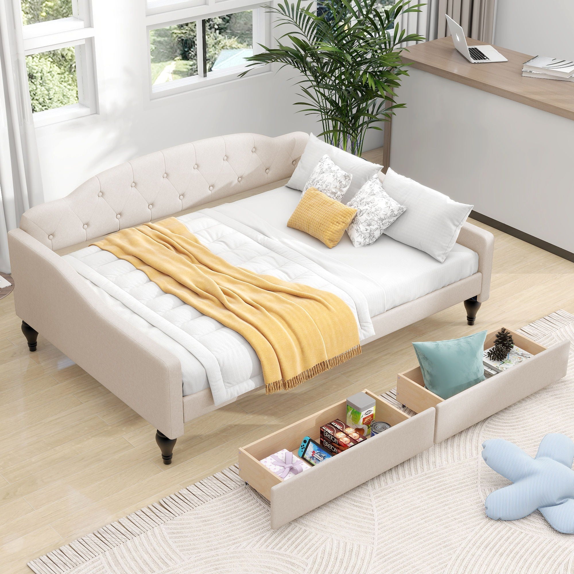 Upholstered Tufted Daybed