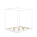 Wood Canopy Platform Bed With Support Legs And Airflow Slats