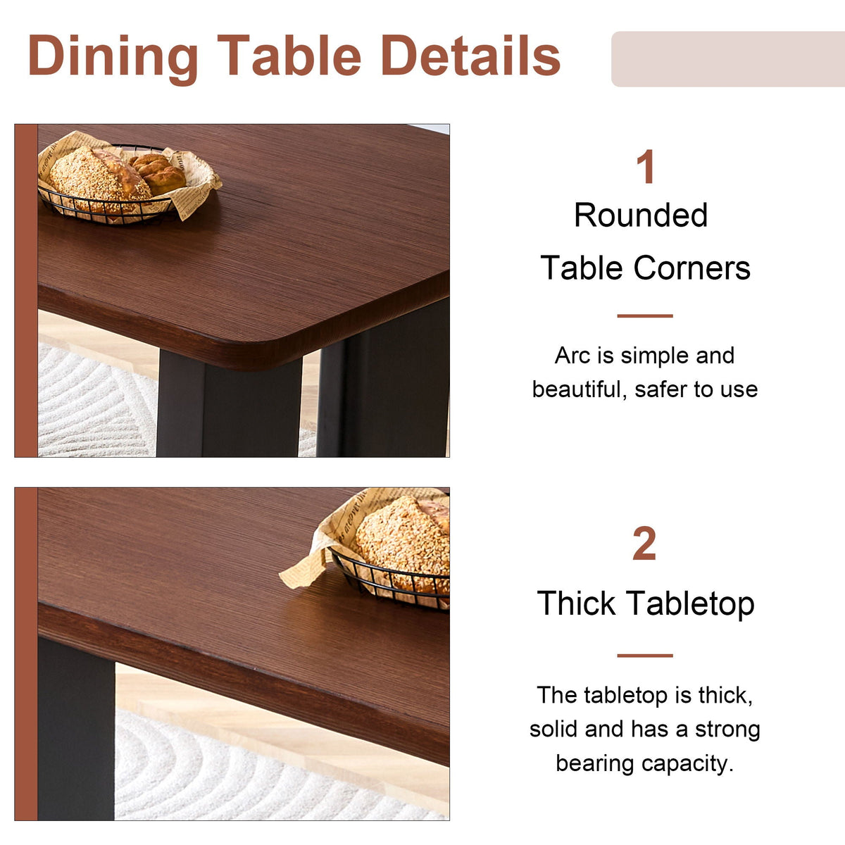 Compact Dining Table - Walnut / Black