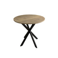 Round Dining Table For 2 - 4 People, Compact Kitchen Or Dining Room - Rustic Brown