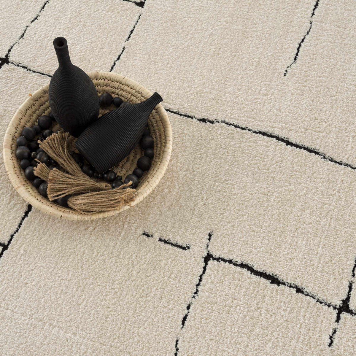 Koume Beige Maze Area Rug