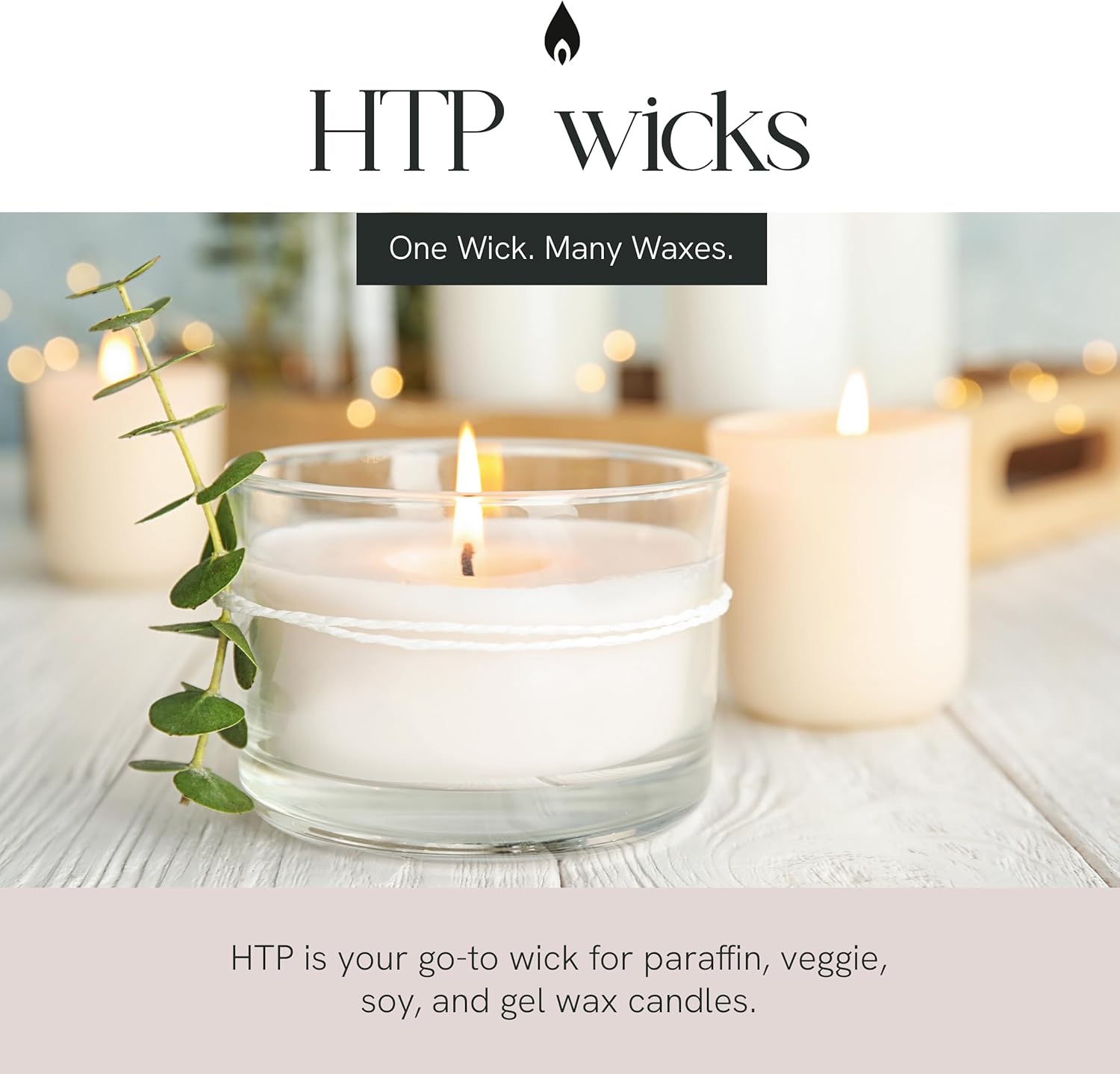 HTP Wicks, 6" Length, Pack of 100, Various Sizes Available
