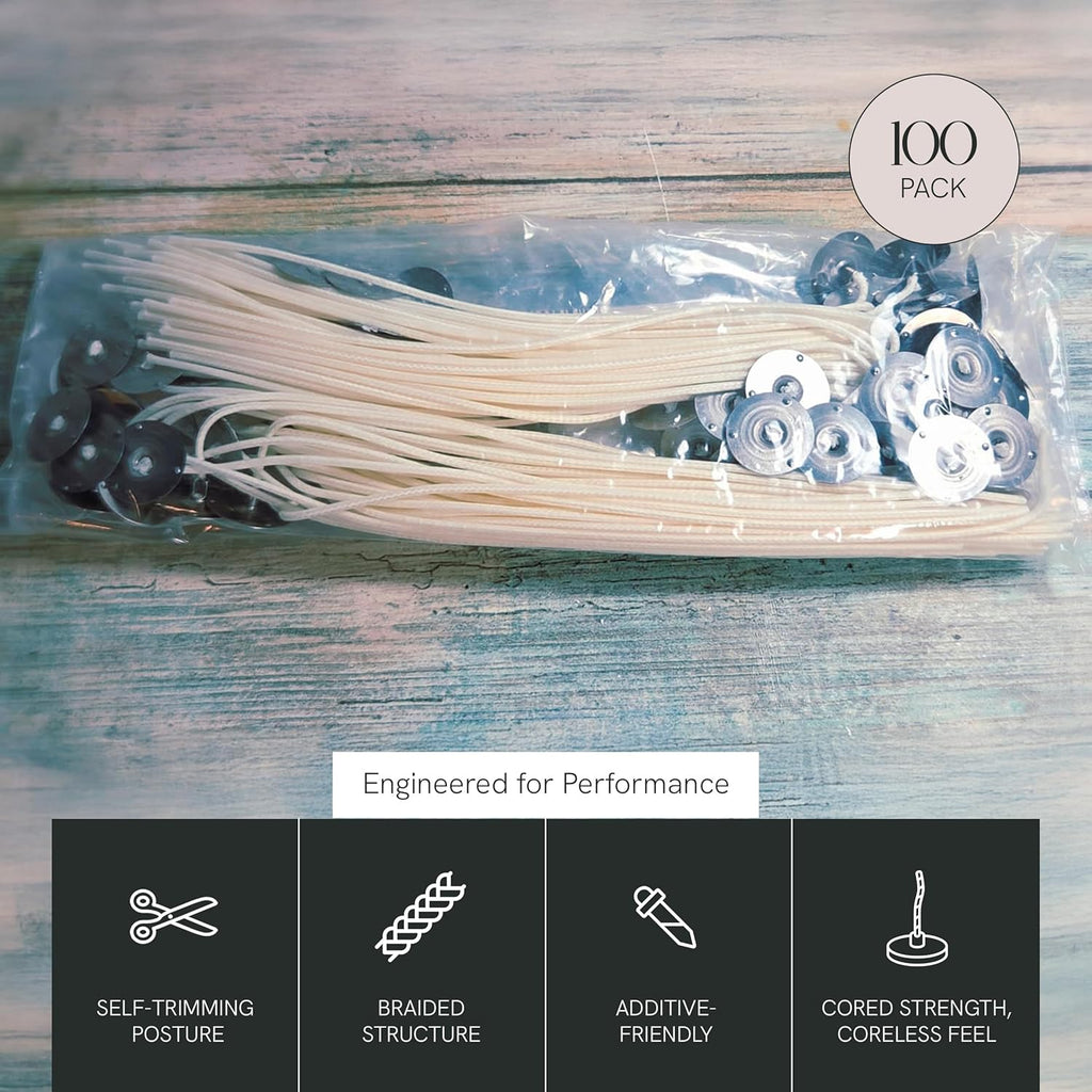 HTP Wicks, 6" Length, Pack of 100, Various Sizes Available