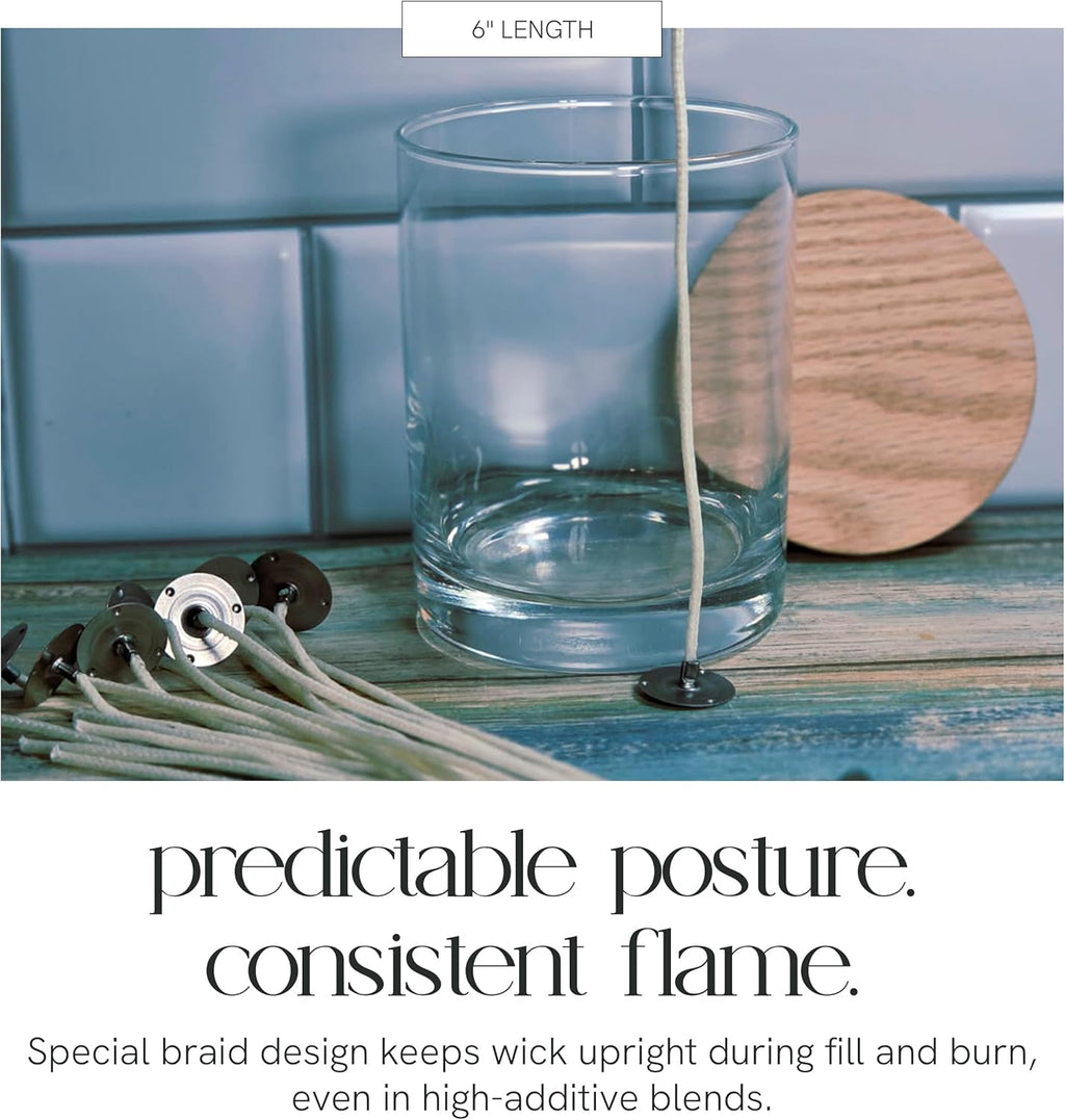 HTP Wicks, 6" Length, Pack of 100, Various Sizes Available