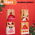 Kraft Paper Tote Bags with Handles - Assorted Holiday Designs